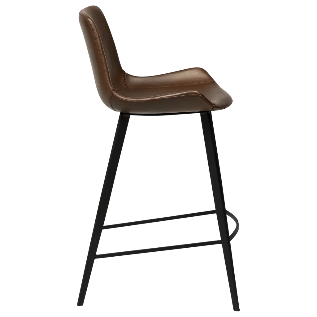 Hype Counter Stool Vintage Cocoa Art Leather With Black Metal Legs 200490820 03 Profile