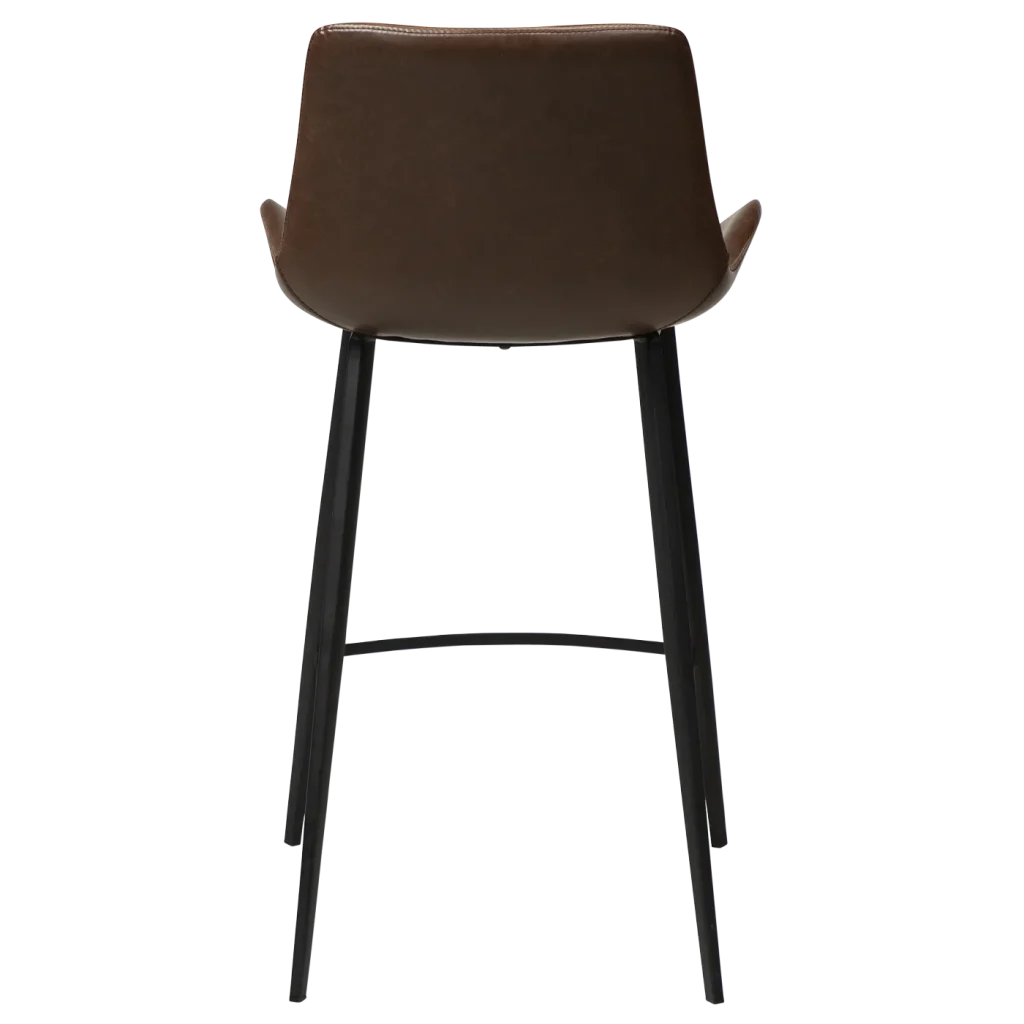 Hype Counter Stool Vintage Cocoa Art Leather With Black Metal Legs 200490820 04 Back