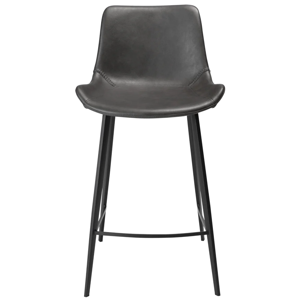 Hype Counter Stool Vintage Grey Art Leather With Black Metal Legs 200490705 02 Front