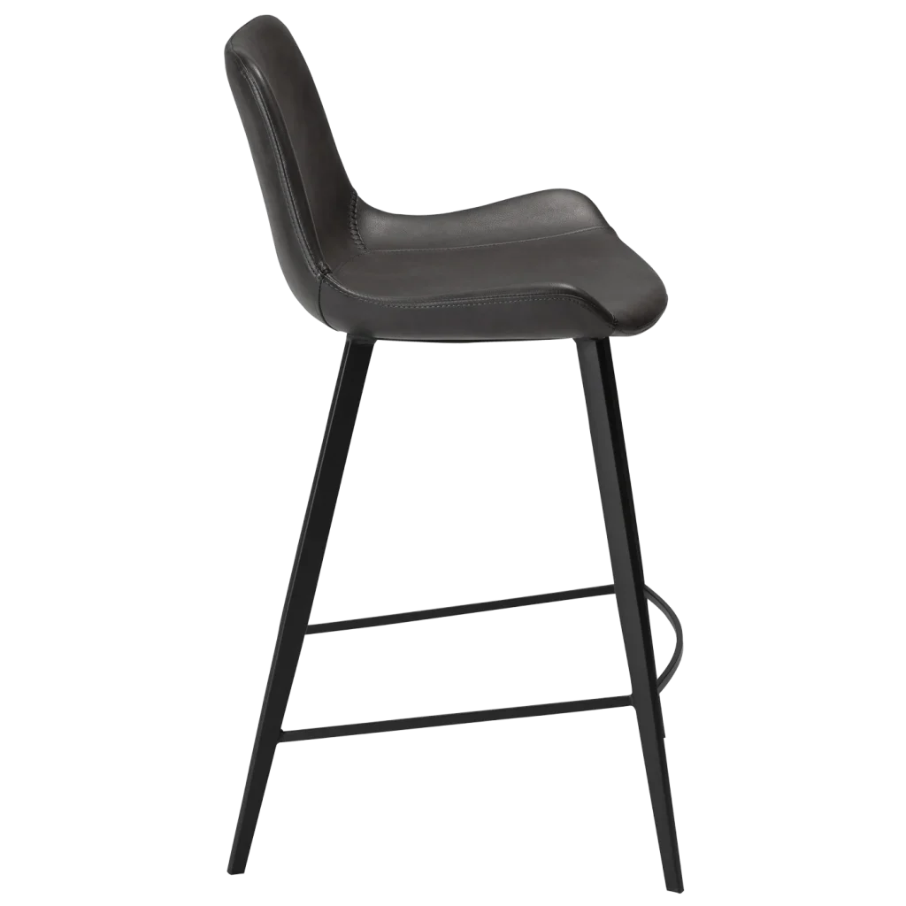 Hype Counter Stool Vintage Grey Art Leather With Black Metal Legs 200490705 03 Profile