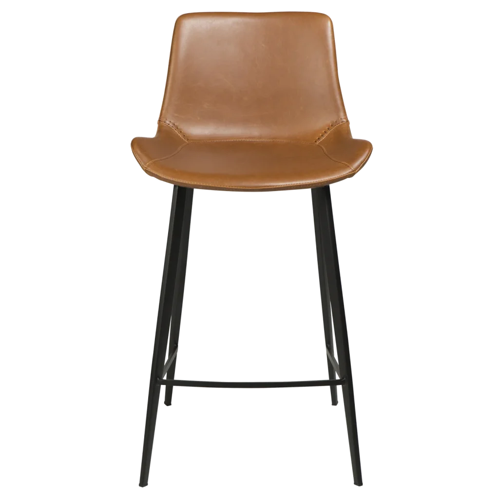 Hype Counter Stool Vintage Light Brown Art Leather With Black Metal Legs 200490706 02 Front