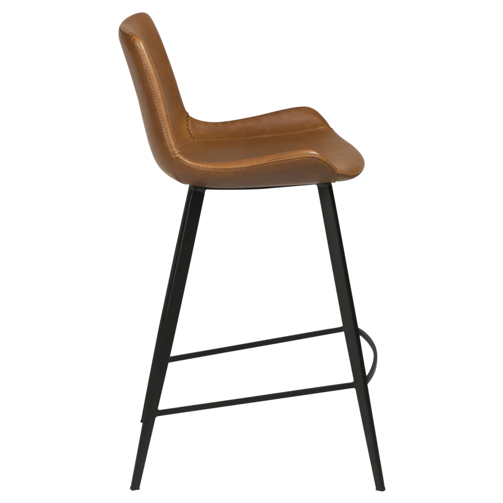 Hype Counter Stool Vintage Light Brown Art Leather With Black Metal Legs 200490706 03 Profile