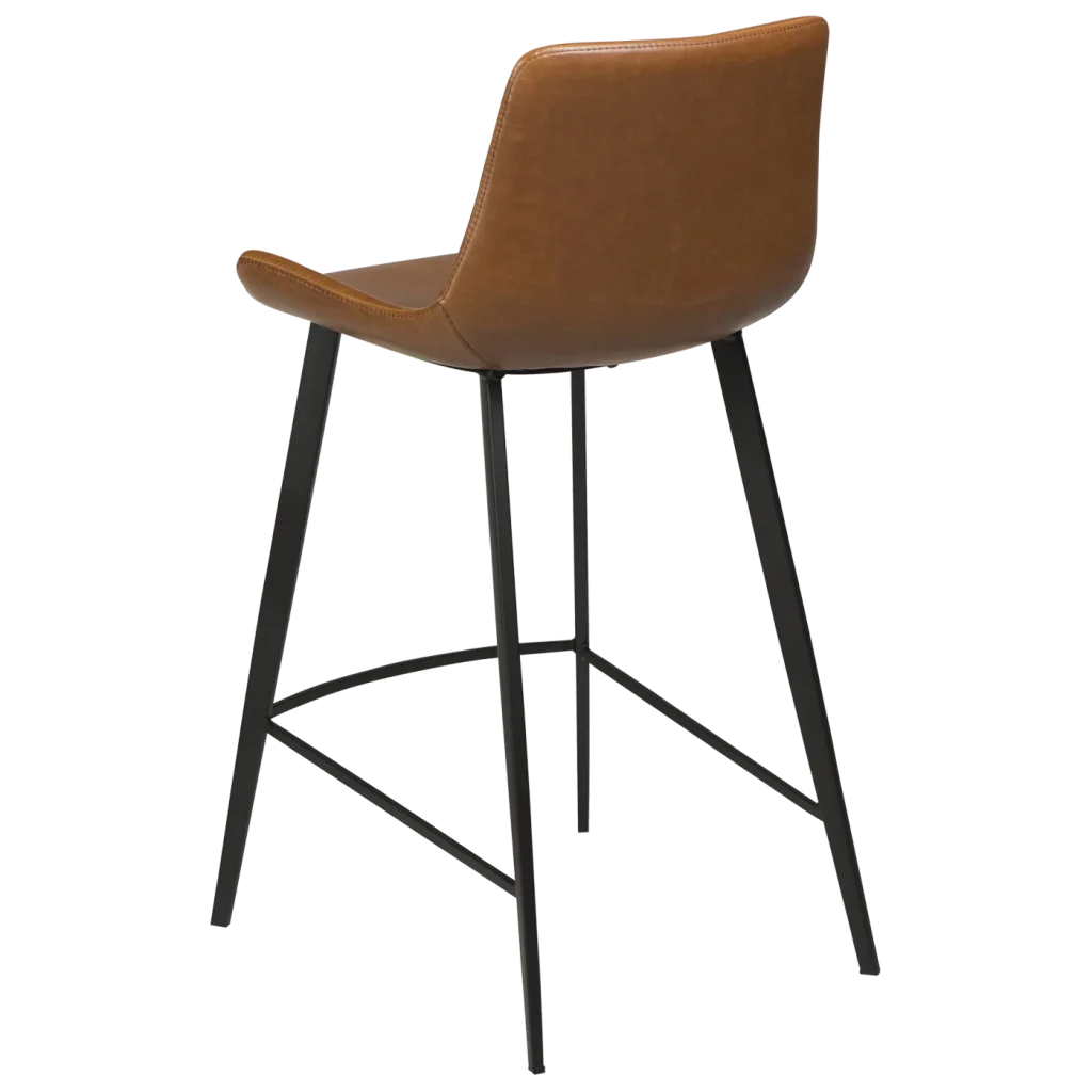 Hype Counter Stool Vintage Light Brown Art Leather With Black Metal Legs 200490706 05 Back Angle