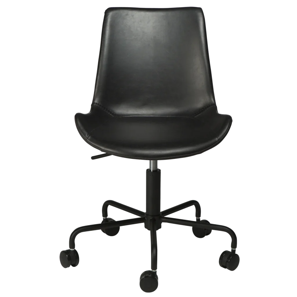 Hype Office Chair Vintage Black Art Leather With Black Base With Wheels 700770555 02 Front