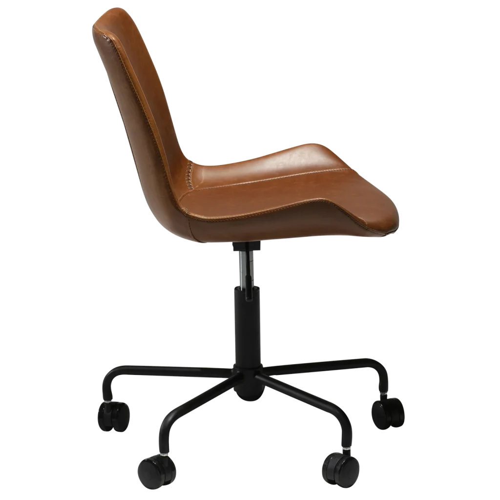 Hype Office Chair Vintage Light Brown Art Leather With Black Base With Wheels 700770500 03 Profile