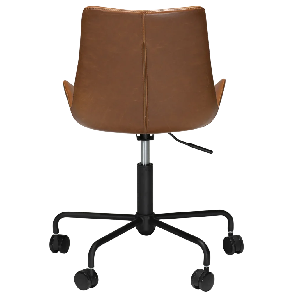 Hype Office Chair Vintage Light Brown Art Leather With Black Base With Wheels 700770500 04 Back