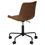 Hype Office Chair Vintage Light Brown Art Leather With Black Base With Wheels 700770500 05 Back Angle