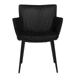 Join Armchair Meteorite Black Velvet With Black Conical Metal Legs 100675100 02 Front