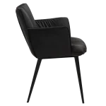 Join Armchair Meteorite Black Velvet With Black Conical Metal Legs 100675100 03 Profile