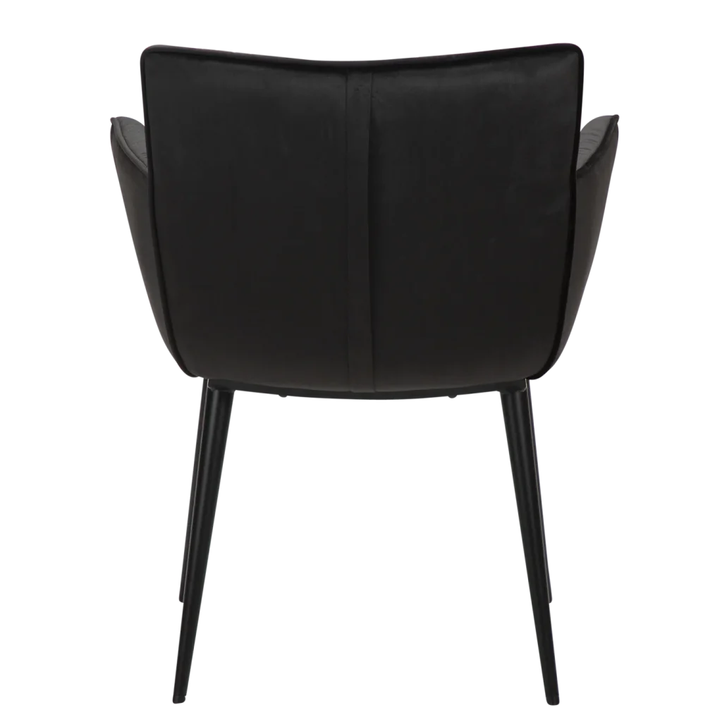Join Armchair Meteorite Black Velvet With Black Conical Metal Legs 100675100 04 Back