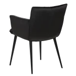 Join Armchair Meteorite Black Velvet With Black Conical Metal Legs 100675100 05 Back Angle