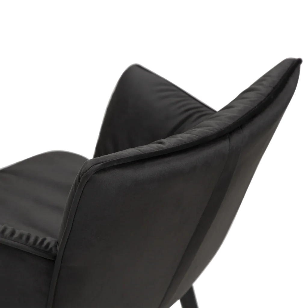 Join Armchair Meteorite Black Velvet With Black Conical Metal Legs 100675100 06 Detail1