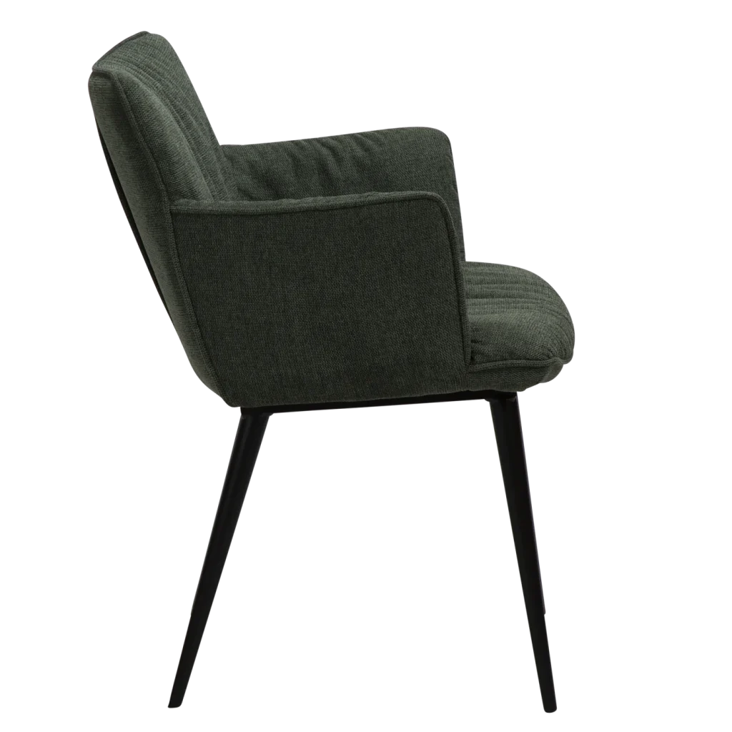 Join Armchair Sage Green Fabric With Black Conical Metal Legs 100675150 03 Profile