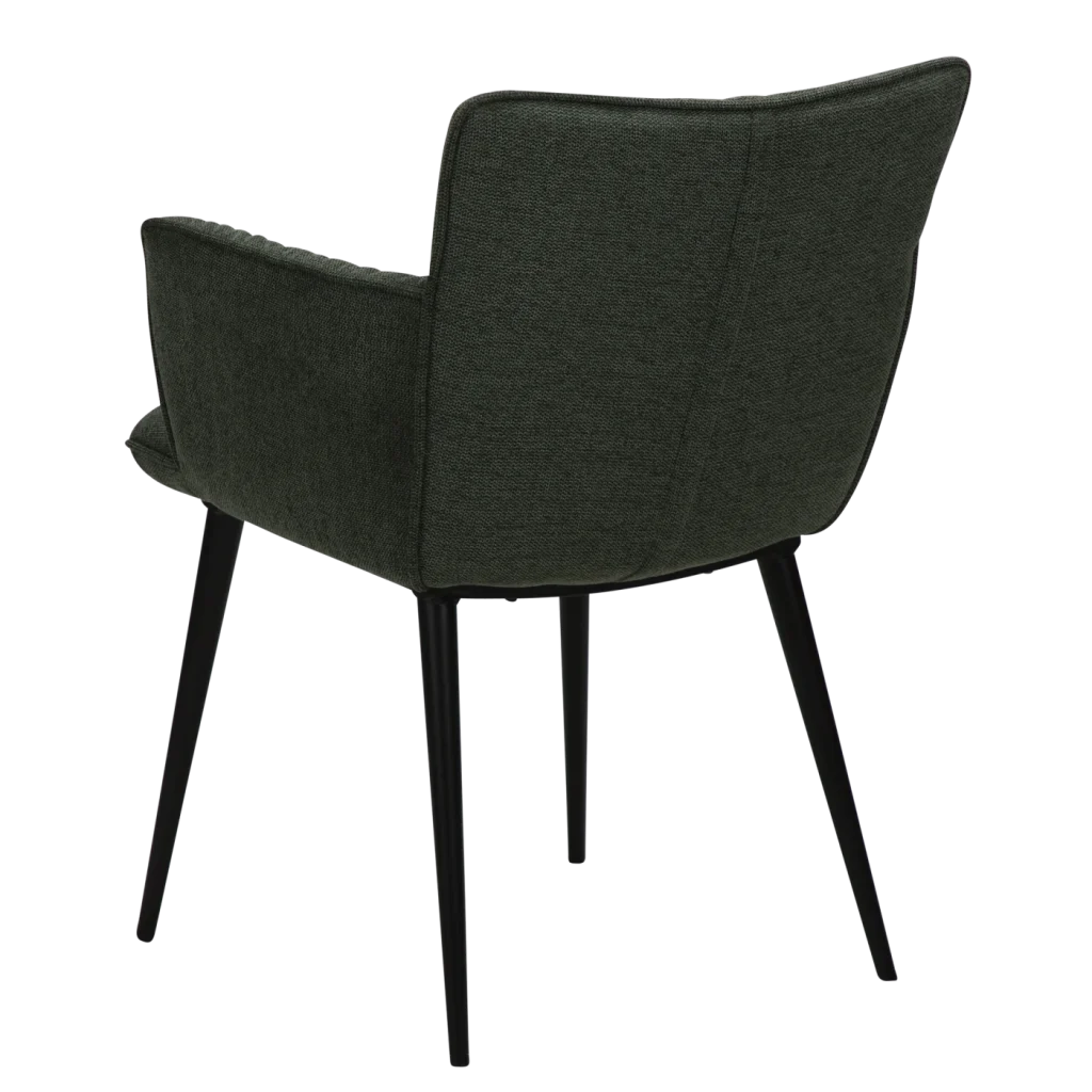 Join Armchair Sage Green Fabric With Black Conical Metal Legs 100675150 05 Back Angle