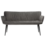 Join Bench Alu Velvet With Black Conical Metal Legs 700680110 02 Front