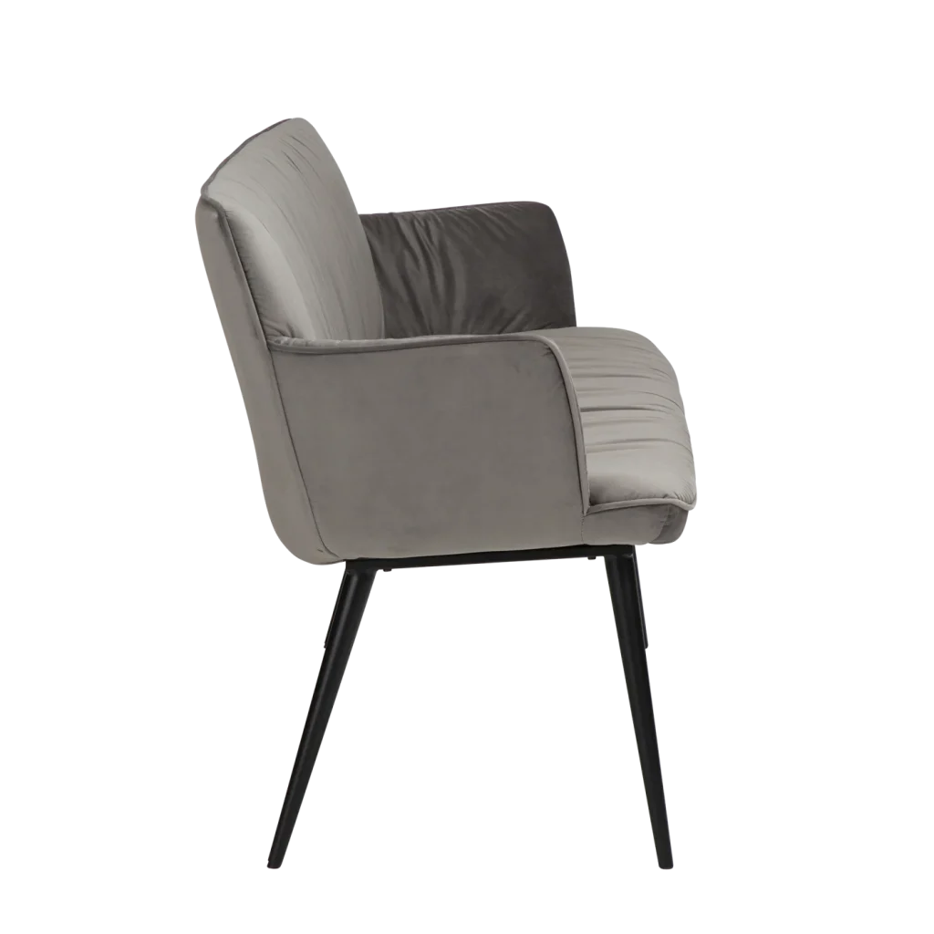 Join Bench Alu Velvet With Black Conical Metal Legs 700680110 03 Profile