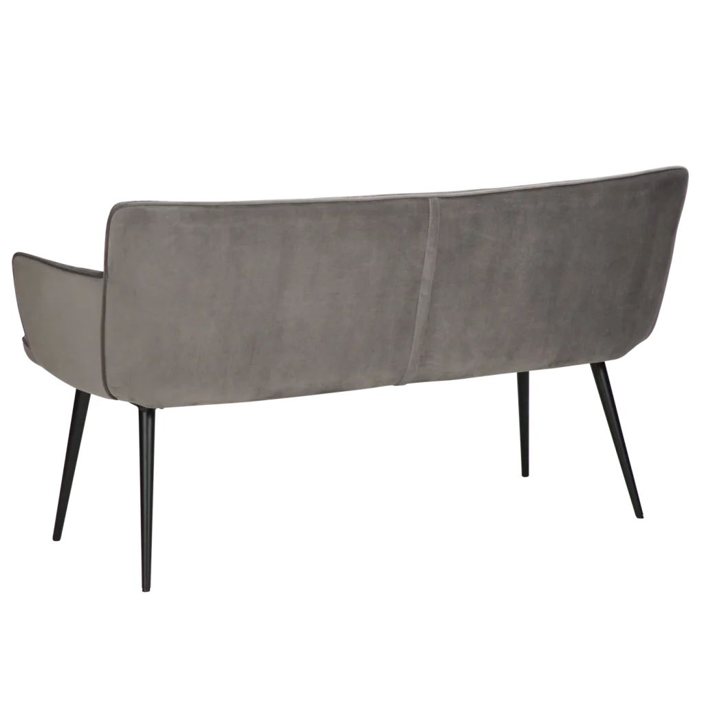 Join Bench Alu Velvet With Black Conical Metal Legs 700680110 05 Back Angle