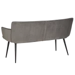 Join Bench Alu Velvet With Black Conical Metal Legs 700680110 05 Back Angle