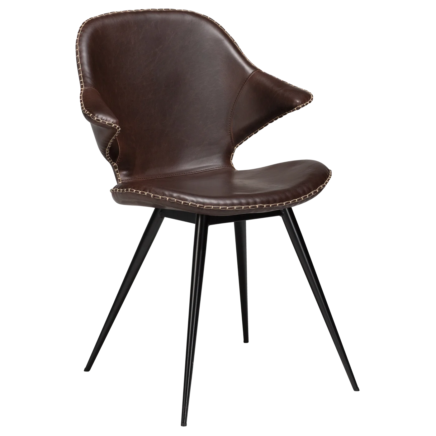 Karma Chair Vintage Cocoa Art Leather With Black Metal Legs 100375310 01 Main