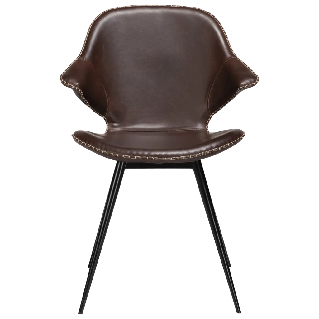 Karma Chair Vintage Cocoa Art Leather With Black Metal Legs 100375310 02 Front