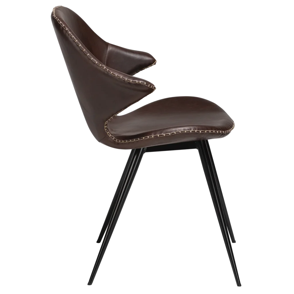 Karma Chair Vintage Cocoa Art Leather With Black Metal Legs 100375310 03 Profile