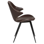 Karma Chair Vintage Cocoa Art Leather With Black Metal Legs 100375310 03 Profile
