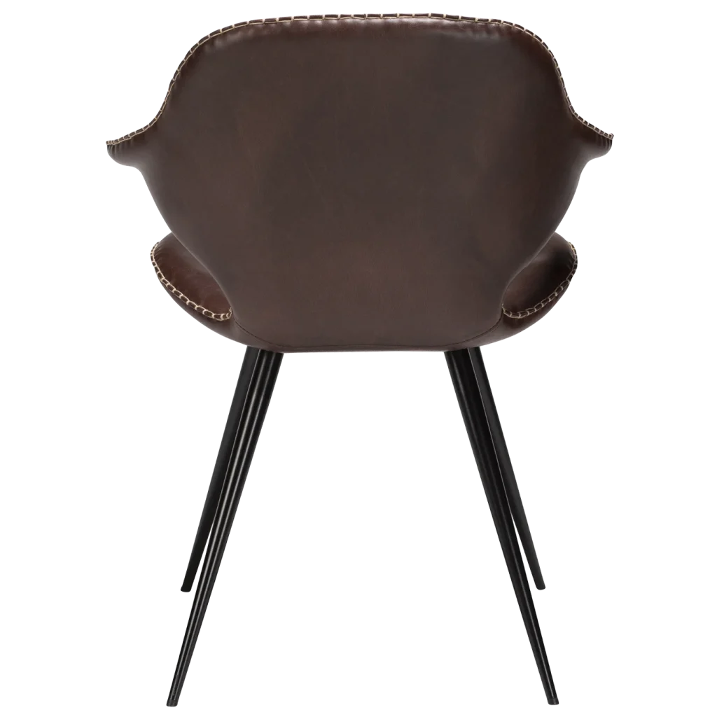 Karma Chair Vintage Cocoa Art Leather With Black Metal Legs 100375310 04 Back