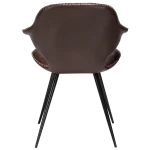 Karma Chair Vintage Cocoa Art Leather With Black Metal Legs 100375310 04 Back