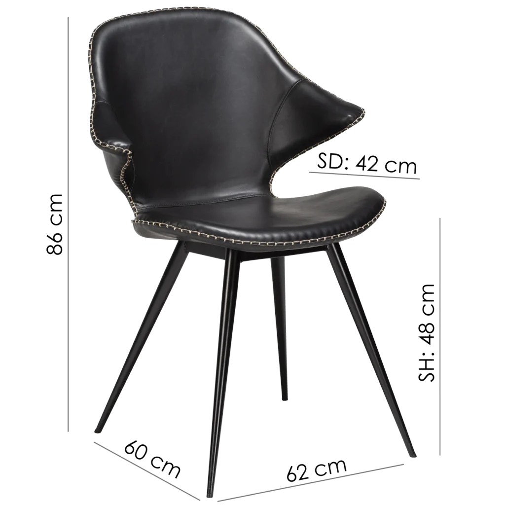 Karma Chair Vintage Cocoa Art Leather With Black Metal Legs 100375310 15 Measurements