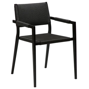 Loop Armchair Black Paper Cord With Black Metal Legs 100500705 01 Main