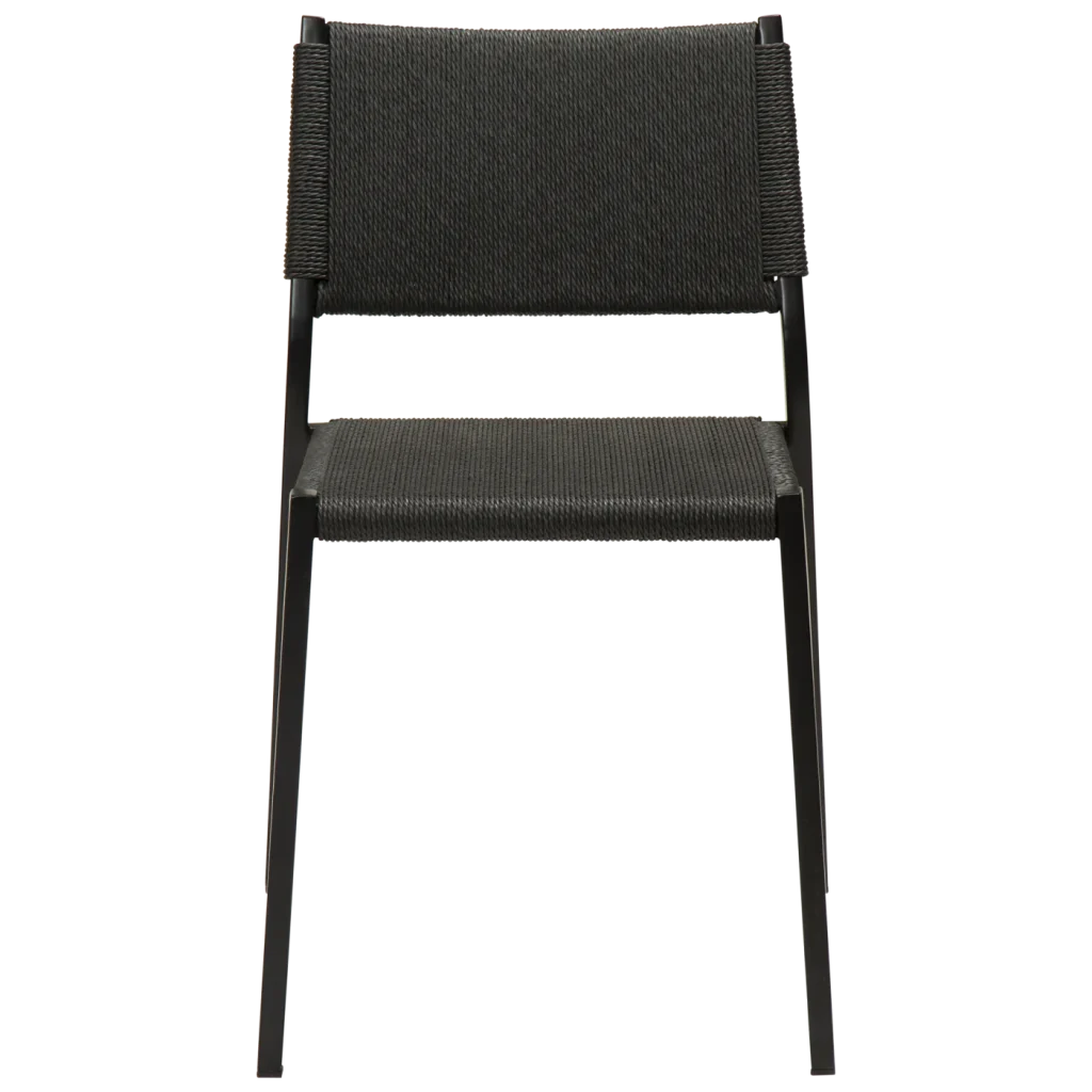 Loop Chair Black Paper Cord With Black Metal Legs 100500700 02 Front
