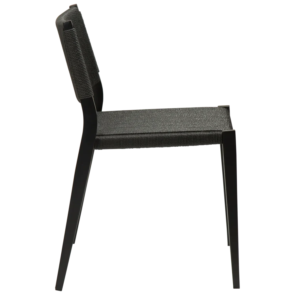 Loop Chair Black Paper Cord With Black Metal Legs 100500700 03 Profile