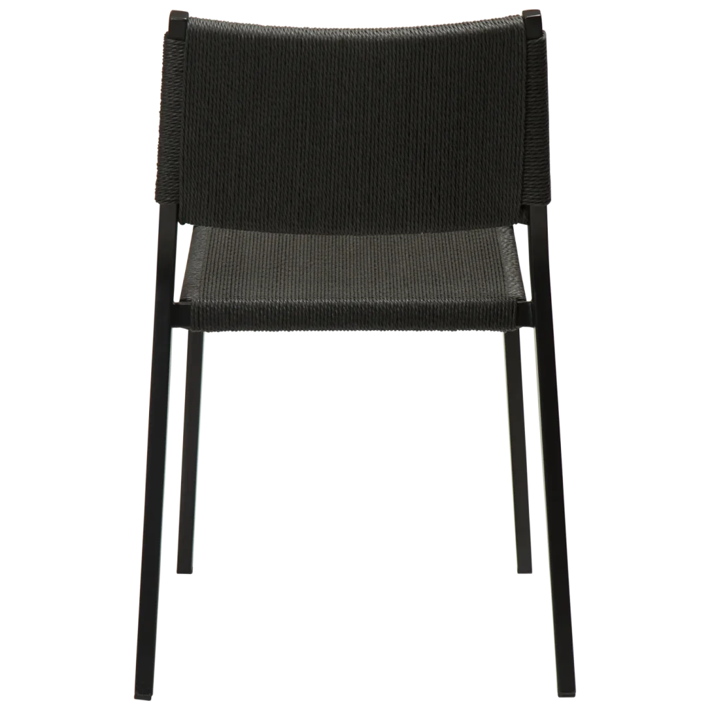 Loop Chair Black Paper Cord With Black Metal Legs 100500700 04 Back