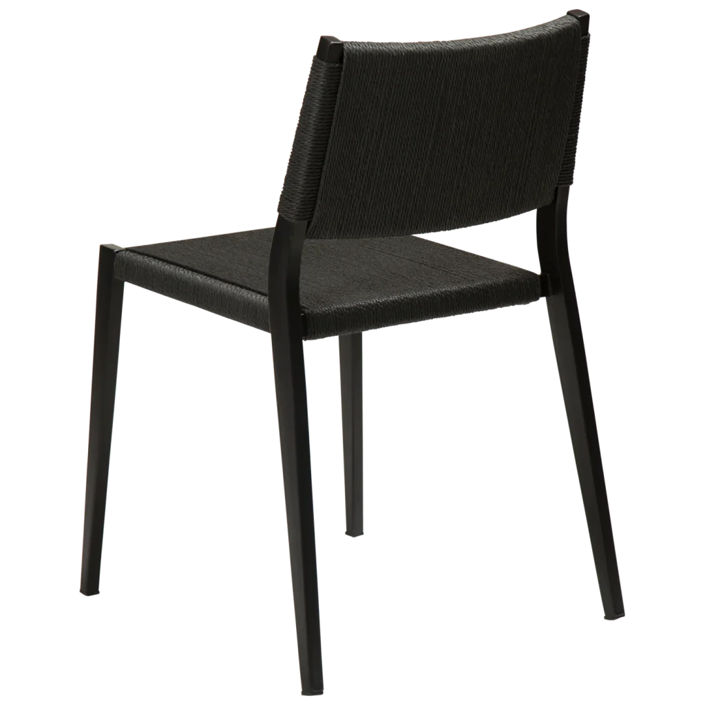 Loop Chair Black Paper Cord With Black Metal Legs 100500700 05 Back Angle