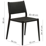 Loop Chair Black Paper Cord With Black Metal Legs 100500700 15 Measurements