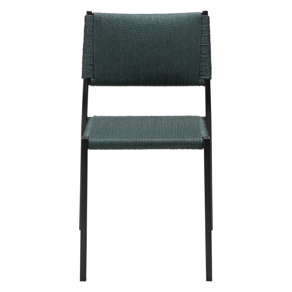 Loop Chair Green Gables Paper Cord With Black Metal Legs 100500712 02 Front