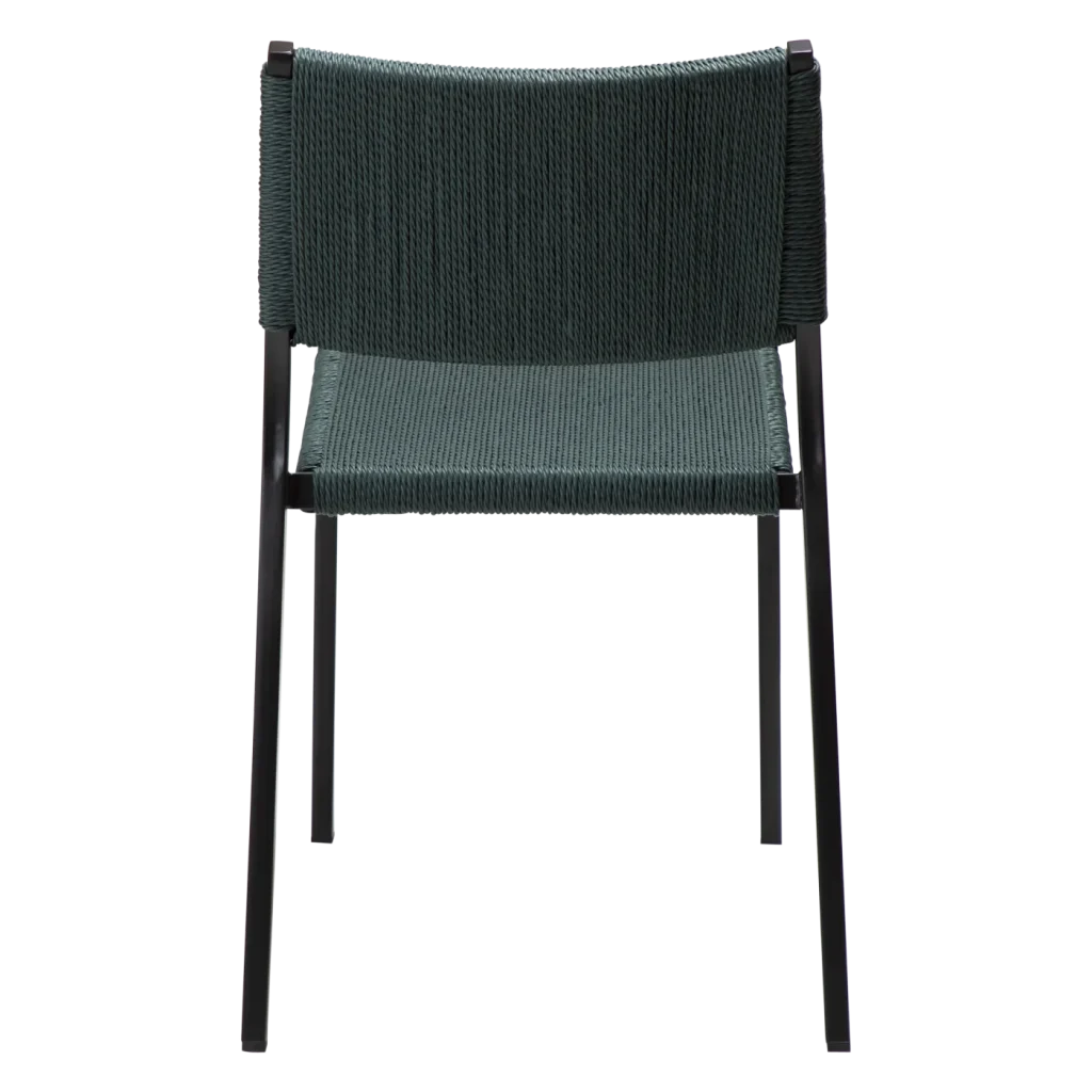 Loop Chair Green Gables Paper Cord With Black Metal Legs 100500712 04 Back