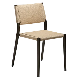 LOOP CHAIR Natural Paper Cord W. Antique Brass Metal Legs 100500701 01 Main