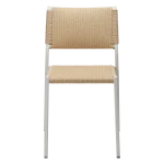 Loop Chair Natural Paper Cord With White Metal Legs 100500710 02 Front