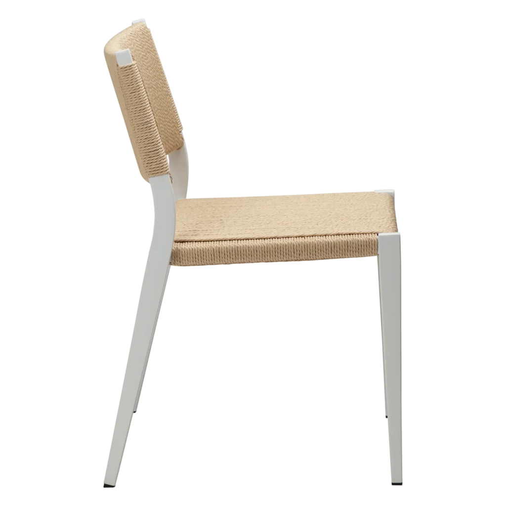 Loop Chair Natural Paper Cord With White Metal Legs 100500710 03 Profile