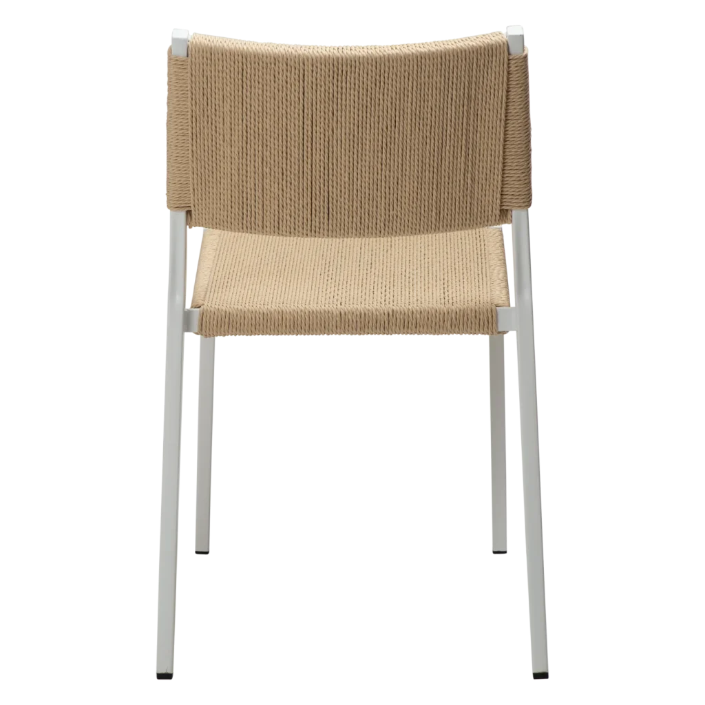 Loop Chair Natural Paper Cord With White Metal Legs 100500710 04 Back