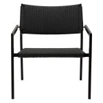 Loop Lounge Chair Black Paper Cord With Black Metal Legs 700500700 02 Front