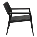 Loop Lounge Chair Black Paper Cord With Black Metal Legs 700500700 03 Profile