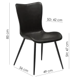 Medusa Chair Pebble Earth Boucle Fabric With Black Metal Legs 100600907 15 Measurements