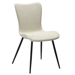 Medusa Chair Simply Beige Boucle Fabric With Black Conical Metal Legs 100600904 01 Main