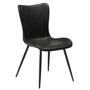 Medusa Chair Vintage Black Artificial Leather With Black Conical Metal Legs 100600920 01 Main