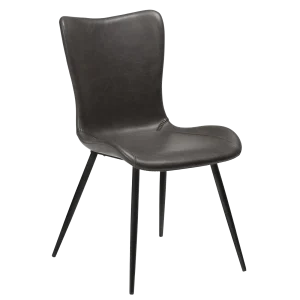 Medusa Chair Vintage Grey Artificial Leather With Black Conical Metal Legs 100600940 01 Main