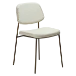 MENTA CHAIR Bone White Boucle Fabric W. Antique Brass Metal Legs 100325101 01 Main