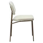 MENTA CHAIR Bone White Boucle Fabric W. Antique Brass Metal Legs 100325101 03 Profile