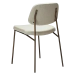 MENTA CHAIR Bone White Boucle Fabric W. Antique Brass Metal Legs 100325101 05 Back Angle